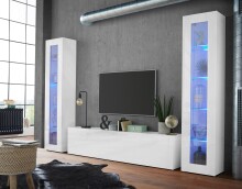 TV-Board >Benevent< in Weiß Hochglanz - 180x40x30cm (BxHxT)