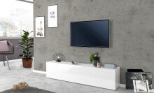 TV-Board >Benevent< in Weiß Hochglanz - 180x40x30cm (BxHxT)