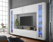 TV-Board >Benevent< in Weiß Hochglanz - 180x40x30cm (BxHxT)