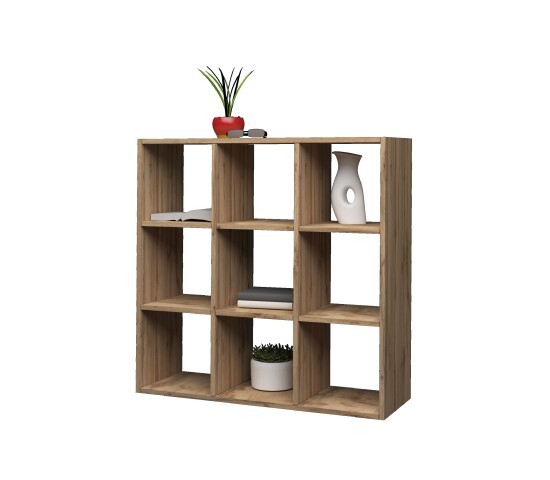 Hängeregal >Benevent< in Wotan Eiche Dekor - 90x90x25cm (BxHxT)
