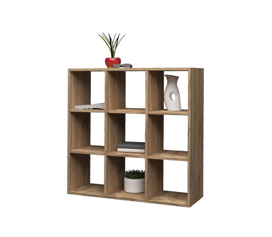 Hängeregal >Benevent< in Wotan Eiche Dekor - 90x90x25cm (BxHxT)