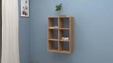 Hängeregal >Benevent< in Wotan Eiche Dekor - 60x90x25cm (BxHxT)