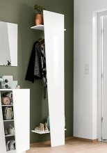 Garderobe >Viterbo< in Weiß Hochglanz - 50x200x30cm (BxHxT)
