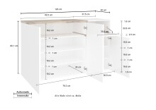 Schuhkommode >Pomezia< in Weiß Hg./Pereira Ahorn - 120x80,1x40 (BxHxT)