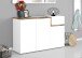 Schuhkommode >Pomezia< in Weiß Hg./Pereira Ahorn - 120x80,1x40 (BxHxT)