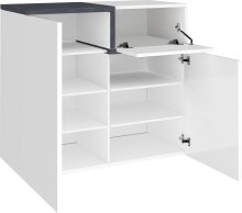 Schuhkommode >Pomezia< in Weiß Hg. / Schiefer...