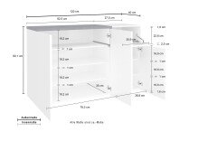 Schuhkommode >Pomezia< in Weiß Hg. / Schiefer  - 120x80,1x40cm (BxHxT)