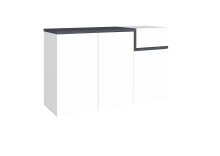 Schuhkommode >Pomezia< in Weiß Hg. / Schiefer...