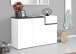 Schuhkommode >Pomezia< in Weiß Hg. / Schiefer  - 120x80,1x40cm (BxHxT)