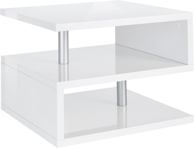 Couchtisch >Altamura< in Weiß Hochglanz - 55x41,5x55cm (BxHxT)