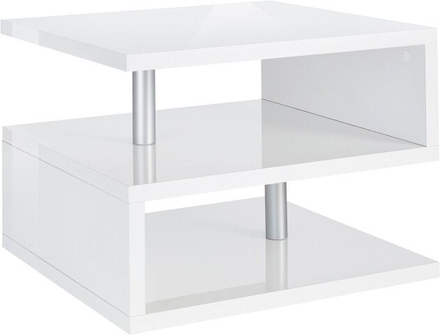 Couchtisch >Altamura< in Weiß Hochglanz - 55x41,5x55cm (BxHxT)