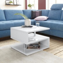 Couchtisch >Altamura< in Weiß Hochglanz - 55x41,5x55cm (BxHxT)