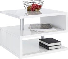 Couchtisch >Altamura< in Weiß Hochglanz - 55x41,5x55cm (BxHxT)