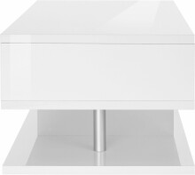 Couchtisch >Altamura< in Weiß Hochglanz - 90x41,5x55cm (BxHxT)
