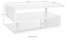 Couchtisch >Altamura< in Weiß Hochglanz - 90x41,5x55cm (BxHxT)