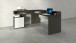 Eckschreibtisch >Novara< in Schiefer / Weiß Hg. - 180x90x160cm (BxHxT)