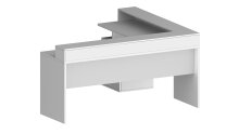 Eckschreibtisch >Novara< in Weiß Hochglanz - 180x90x160cm (BxHxT)