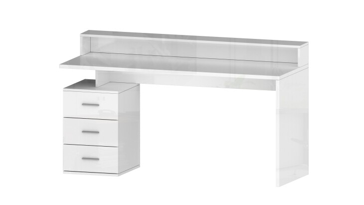 Schreibtisch >Novara< in Weiß Hochglanz - 160x90x60cm (BxHxT)