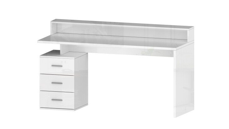 Schreibtisch >Novara< in Weiß Hochglanz - 160x90x60cm (BxHxT)
