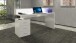 Schreibtisch >Novara< in Weiß Hochglanz - 160x90x60cm (BxHxT)