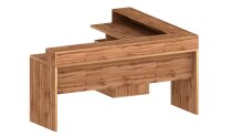 Eckschreibtisch >Novara< in Wotan Eiche Dekor - 180x90x160cm (BxHxT)
