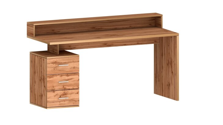 Schreibtisch >Novara< in Wotan Eiche Dekor - 160x90x60cm (BxHxT)