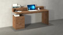 Schreibtisch >Novara< in Wotan Eiche Dekor - 160x90x60cm (BxHxT)