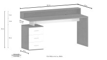 Schreibtisch >Novara< in Wotan Eiche Dekor - 160x90x60cm (BxHxT)