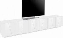 TV-Board >Piacenza< in Weiß Hochglanz -...