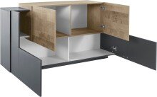 Sideboard >Trani< in Anthrazit matt / Eiche Dekor -...