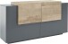 Sideboard >Trani< in Anthrazit matt / Eiche Dekor - 160x86x45 (BxHxT)