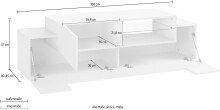 TV-Board >Trani< in Weiß matt / Weiß Hochglanz  - 160x51x45cm (BxHxT)