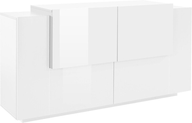Sideboard >Trani< in Weiß matt / Weiß Hochglanz  - 160x86x45cm (BxHxT)