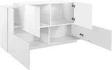 Sideboard >Trani< in Weiß matt / Weiß Hochglanz  - 160x86x45cm (BxHxT)