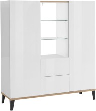 Highboard >Rovigo< in Weiß Hg. /  Pereira...