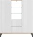Highboard >Rovigo< in Weiß Hg. /  Pereira Ahorn - 120x120x40cm (BxHxT)