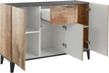 Sideboard >Rovigo< in Pereira Ahorn / Schiefer - 120x82x40cm (BxHxT)
