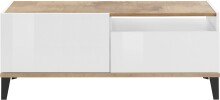 TV-Board >Rovigo< in Weiß Hg. / Pereira Ahorn - 120x47x40cm (BxHxT)