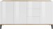 Sideboard >Rovigo< in Weiß Hg. / Pereira Ahorn - 160x82x40cm (BxHxT)