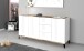 Sideboard >Rovigo< in Weiß Hg. / Pereira Ahorn - 160x82x40cm (BxHxT)