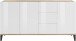 Sideboard >Rovigo< in Weiß Hg. / Pereira Ahorn - 160x82x40cm (BxHxT)