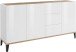 Sideboard >Rovigo< in Weiß Hg. / Pereira Ahorn - 160x82x40cm (BxHxT)