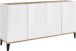 Sideboard >Rovigo< in Weiß Hg. / Pereira Ahorn - 160x82x40cm (BxHxT)