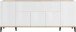 Sideboard >Rovigo< in Weiß Hg. / Pereira Ahorn - 200x82x40cm (BxHxT)