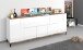 Sideboard >Rovigo< in Weiß Hg. / Pereira Ahorn - 200x82x40cm (BxHxT)