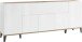 Sideboard >Rovigo< in Weiß Hg. / Pereira Ahorn - 200x82x40cm (BxHxT)