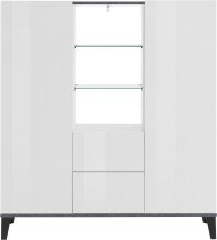 Highboard >Rovigo< in Weiß Hg. / Schiefer -...