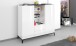 Highboard >Rovigo< in Weiß Hg. / Schiefer - 120x120x40cm (BxHxT)