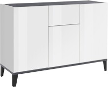 Sideboard >Rovigo< in Weiß Hg. / Schiefer -...