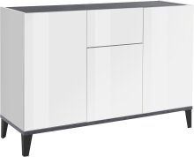 Sideboard >Rovigo< in Weiß Hg. / Schiefer -...